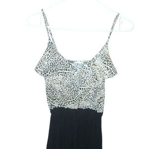 Women's Leopard Print‎ Maxi Dress Sleeveless Spaghetti Strap Small Y2K Mainstay